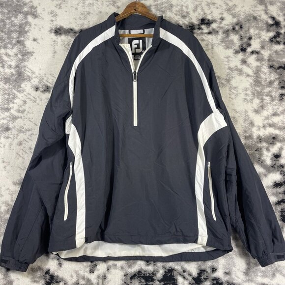 Footjoy Pullover Mens Size Extra Large Black White‎ Trim Pullover 1/2 Zip - Picture 1 of 15